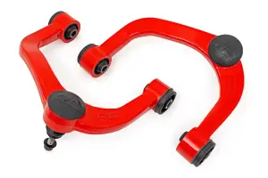 51034RED | Rough Country Forged Aluminum Upper Control Arms For Ford F-150 4WD/AWD (2009-2020) | Red, OE Upgrade