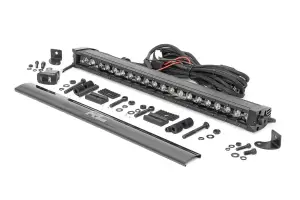 Rough Country - 70720BLDRLA | Rough-Country 20 Inch Black Series LED Light Bar | Single Row | Amber DRL - Image 1