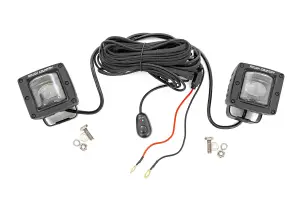 70907A | Rough Country Black Series LED Light Kit | 2 Inch, SAE Fog, Yellow