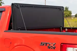 Rough Country - 49214651 | Rough Country Hard Tri-Fold Flip Up Tonneau Bed Cover (1999-2016 F250, F350 Super Duty 2WD/4WD | 6'10" Bed) - Image 12