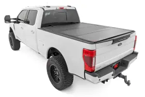 Rough Country - 49220651 | Rough Country Hard Tri-Fold Flip Up Bed Cover (2017-2024 F250, F350 Super Duty 2WD/4WD | 6'10" Bed) - Image 3