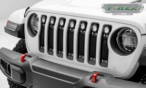 T-Rex Billet - 6314931 | T-Rex Torch Series LED Light Grille | Small Mesh | Mild Steel | Black | Chrome Studs | 1 Pc | Insert | Incl. 7 - 2 in. Round LED Lights - Image 4