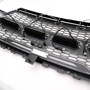 T-Rex Billet - 6515791 | T-Rex Revolver Series LED Grille | Laser Cut Pattern | Mild Steel | Black | Chrome Studs | 1 Pc | Replacement | Incl. 6 in. LED - Image 5