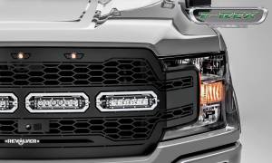 T-Rex Billet - 6515791 | T-Rex Revolver Series LED Grille | Laser Cut Pattern | Mild Steel | Black | Chrome Studs | 1 Pc | Replacement | Incl. 6 in. LED - Image 9