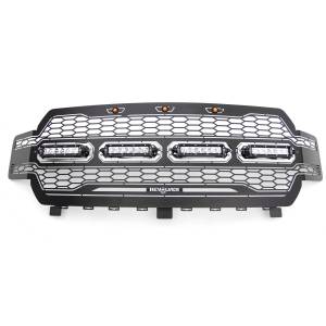 6515841 | T-Rex Revolver Series LED Grille | Laser Cut Pattern | Mild Steel | Black | Chrome Studs | 1 Pc | Replacement | Incl. 6 in. LED
