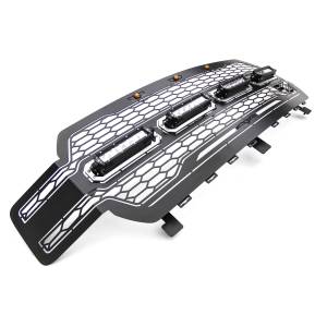 T-Rex Billet - 6515841 | T-Rex Revolver Series LED Grille | Laser Cut Pattern | Mild Steel | Black | Chrome Studs | 1 Pc | Replacement | Incl. 6 in. LED - Image 2