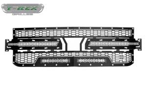 T-Rex Billet - 7311261 | T-Rex Laser Torch Series Grille | Laser Cut Pattern | Mild Steel | Black | Chrome Studs | 1 Pc | Replacement | Incl. 10 in. LED - Image 2