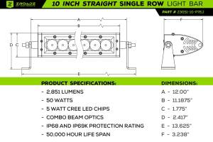 T-Rex Billet - 7311261 | T-Rex Laser Torch Series Grille | Laser Cut Pattern | Mild Steel | Black | Chrome Studs | 1 Pc | Replacement | Incl. 10 in. LED - Image 7
