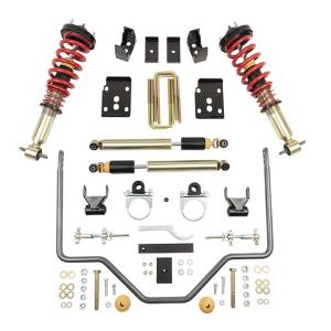 1000HK | Belltech 1 to 3 Inch Front / 5.5 Inch Rear Complete Lowering Kit with Height Adjustable Coilovers & Rear Sway Bar (2015-2020 F150 2WD/4WD)