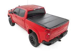 Rough Country - 49120580 | Rough Country Hard Tri-Fold Flip Up Bed Cover (2019-2025 Silverado, Sierra 1500 2WD/4WD 5'10" Bed | Short Bed) - Image 3