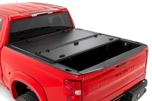 Rough Country - 49120580 | Rough Country Hard Tri-Fold Flip Up Bed Cover (2019-2025 Silverado, Sierra 1500 2WD/4WD 5'10" Bed | Short Bed) - Image 8