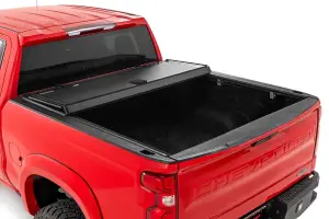 Rough Country - 49120580 | Rough Country Hard Tri-Fold Flip Up Bed Cover (2019-2025 Silverado, Sierra 1500 2WD/4WD 5'10" Bed | Short Bed) - Image 7