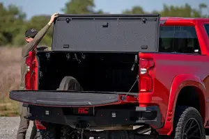 Rough Country - 49120650 | Rough Country Hard Tri-Fold Flip Up Tonneau Bed Cover For Chevrolet Silverado 1500 / GMC Sierra 1500 | 2019-2023 | 6' 7" Bed - Image 12