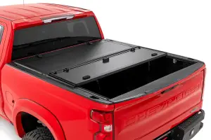 Rough Country - 49120650 | Rough Country Hard Tri-Fold Flip Up Tonneau Bed Cover For Chevrolet Silverado 1500 / GMC Sierra 1500 | 2019-2023 | 6' 7" Bed - Image 8