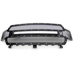 T-Rex Billet - 6315711 | T-Rex Torch Series LED Light Grille | Small Mesh | Mild Steel | Black | Chrome Studs | 1 Pc | Replacement | Incl. 30 in. LED - Image 1