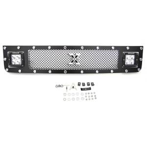 T-Rex Billet - 6319321 | T-Rex Torch Series LED Light Grille | Small Mesh | Mild Steel | Black | Chrome Studs | 1 Pc | Insert - Image 1