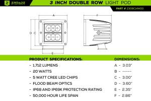 T-Rex Billet - 6325791 | T-Rex Torch Series LED Light Grille | Small Mesh | Mild Steel | Black | Chrome Studs | 1 Pc | Replacement: Incl. 3 in. LED Cube Light - Image 7