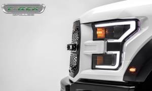 6515661 | T-Rex Revolver Series LED Grille | Laser Cut Pattern | Mild Steel | Black | Chrome Studs | 1 Pc | Replacement | Incl. 6 in. LED [Available While Supplies Last]