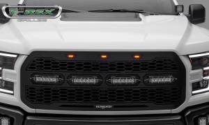 T-Rex Billet - 6515661 | T-Rex Revolver Series LED Grille | Laser Cut Pattern | Mild Steel | Black | Chrome Studs | 1 Pc | Replacement | Incl. 6 in. LED [Available While Supplies Last] - Image 3