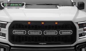 T-Rex Billet - 6515661 | T-Rex Revolver Series LED Grille | Laser Cut Pattern | Mild Steel | Black | Chrome Studs | 1 Pc | Replacement | Incl. 6 in. LED [Available While Supplies Last] - Image 6