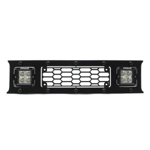 7325711-BR | T-Rex Stealth Laser Torch Series Bumper Grille | Laser Cut Pattern | Mild Steel | Black | Black Studs | 1 Pc | Overlay | Incl. 3 in. LED Cube Light