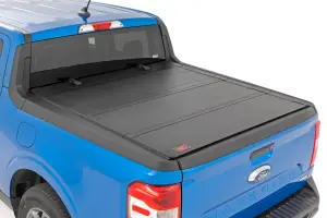 49254500 | Rough Country Hard Tri Fold Flip Up Bed Cover (2022-2024 Maverick AWD/FWD | 4'6" Bed)