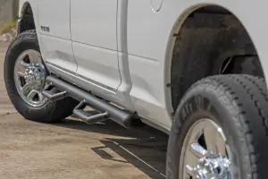 RCD2080CCB | Rough Country Cab Length Nerf Steps (2019-2018 Ram 1500 2WD/4WD | 2010-2024 Ram 2500, 3500 2WD/4WD | Crew Cab)