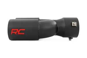 Rough Country - 96050 | Rough Country Exhaust Tip For 2.5-3 Inch Pipe With RC Logo | Black, Red RC Logo, Dual Outlet - Image 3