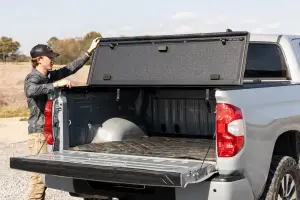 Rough Country - 49414551 | Rough Country Hard Tri-Fold Flip Up Tonneau Bed Cover For Toyota Tundra | 2007-2021 | 5' 7" Bed - Image 8