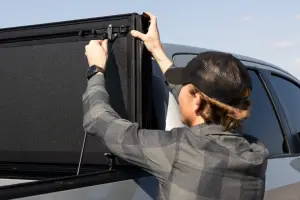 Rough Country - 49414551 | Rough Country Hard Tri-Fold Flip Up Tonneau Bed Cover For Toyota Tundra | 2007-2021 | 5' 7" Bed - Image 9