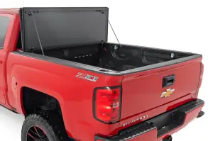 Rough Country - 49119551 | Rough Country Hard Tri-Fold Flip Up Bed Cover (2014-2018 Silverado, Sierra 1500 2WD/4WD | 2014-2019 Silverado, Sierra 2500 HD, 3500 HD 2WD/4WD | 5'9" Bed) - Image 2