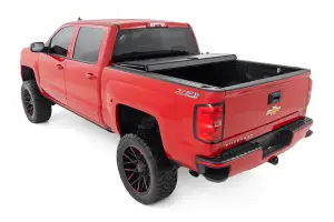 Rough Country - 49119551 | Rough Country Hard Tri-Fold Flip Up Bed Cover (2014-2018 Silverado, Sierra 1500 2WD/4WD | 2014-2019 Silverado, Sierra 2500 HD, 3500 HD 2WD/4WD | 5'9" Bed) - Image 4