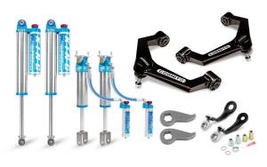 510-P0931 | Cognito 3 Inch Elite Leveling Kit with King 2.5 Reservoir Shocks (2020-2024 Silverado/Sierra 2500/3500 2WD/4WD)