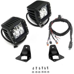 Z334851-KIT2 | ZROADZ Front Roof Side LED Kit with (2) 3 Inch LED Pod Lights (2018-2023 Wrangler JL | 2020-2023 Gladaitor JT)