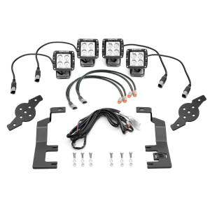 Z362081-KIT4 | ZROADZ Hood Hinge LED Kit with (4) 3 Inch LED Pod Lights (2014-2018 Silverado, Sierra 1500)