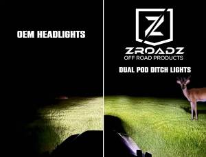 Z362281-KIT4 | ZROADZ Hood Hinge LED Kit with (4) 3 Inch LED Pod Lights (2019-2022 Sierra 1500)
