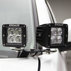 Z364521-KIT4 | ZROADZ Hood Hinge LED Kit with (4) 3 Inch LED Pod Lights (2009-2023 Ram 1500 | 2010-2018 Ram 2500, 3500)
