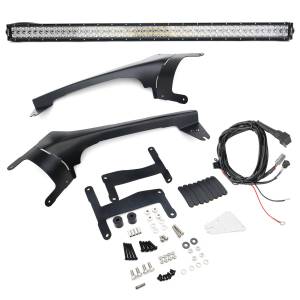 Z374831-KIT | ZROADZ Front Roof LED Kit with 50 Inch LED Straight Double Row Light Bar (2018-2023 Wrangler JL | 2020-2023 Gladiator JT)