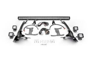 Z374831-KIT4 | ZROADZ Front Roof LED Kit with (1) 50 Inch LED Straight Double Row Light Bar and (4) 3 Inch LED Pod Lights (2018-2023 Wrangler JL | 2020-2023 Gladiator JT)