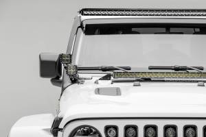 Z374831-KIT4S | ZROADZ Front Roof LED Kit with (1) 50 Inch LED Straight Single Row Slim Light Bar and (4) 3 Inch LED Pod Lights (2018-2023 Wrangler JL | 2020-2023 Gladiator JT)