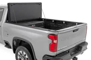 Rough Country - 49120651 | Rough Country Hard Tri-Fold Flip Up Bed Cover (2020-2025 Silverado, Sierra 2500 HD, 3500 HD 2WD/4WD | 6'9" Bed) - Image 2