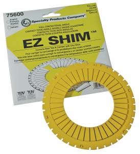 75600 | SPC Performance Rear Dual Angle Shim For Buick, Cadillac, Chevrolet, Ford, Hyundai, Kia, Nissan, Oldsmobile, Pontiac, Saturn, Scion, Toyota, Volkswagen | Yellow, 1-1/2 Degree