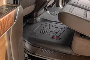 Rough Country - SM21612 | Rough Country Sure Fit Floor Mats For Crew Cab Chevrolet Silverado / GMC Sierra 1500/2500 HD/3500HD (2019-2025) | Front Bucket Seats, Cover First & Second Row - Image 9