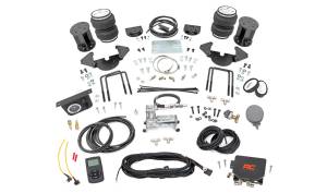 10011WC | Rough Country Air Spring Kit Rear Range Stock | With Onboard Air Compressor & Wireless Remote (2019-2025 Silverado, Sierra 1500 2WD/4WD)