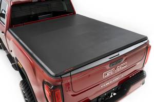 41120690 | Rough Country Soft Tri-Fold Bed Cover (2020-2025 Silverado, Sierra 2500 HD, 3500 HD 2WD/4WD | 6'9" Bed)