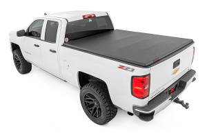 41214650 | Rough Country Soft Tri-Fold Bed Cover (2014-2018 Silverado, Sierra 1500 2WD/4WD | 2014-2019 Silverado, Sierra 2500 HD, 3500 HD 2WD/4WD | 6'7" Bed)