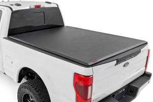 42517650 | Rough Country Soft Roll Up Bed Cover (2017-2024 F250, F350 Super Duty 2WD/4WD | 6'10" Bed)