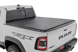 49320650 | Rough Country Hard Tri-Fold Flip Up Bed Cover (2019-2025 Ram 1500 2WD/4WD | 2021-2025 Ram 1500 TRX AWD/4WD | 6'4" Bed)