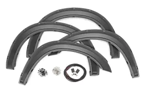 F-D21011A | Rough Country Pocket Fender Flares For Ram 2500/3500 (2011-2018) | Flat Black