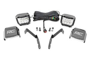71060 | Rough-Country LED Ditch Mount Light Kit 2" Black Series W/ White DRL (2007-2013 Silverado 1500 | 2007-2014 Silverado, Sierra 2500 HD, 3500 HD)